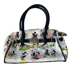 Vintage Disney Handbag Purse Retro White Minnie Mickey Mouse Comics h2